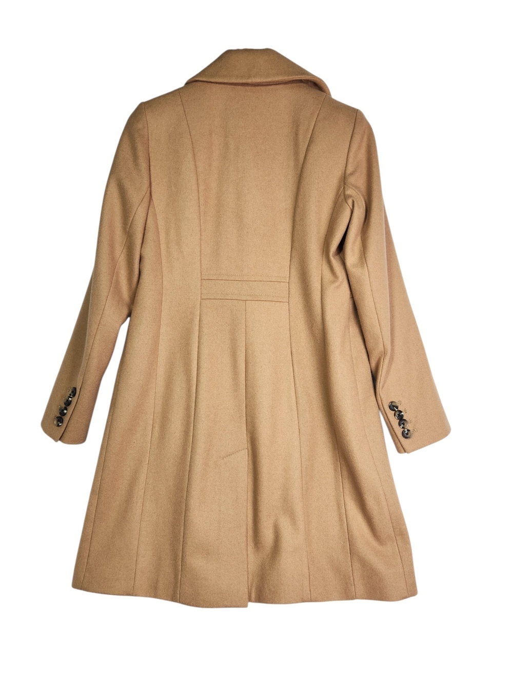 Anne Klein Women’s PS Camel Wool Blend Pea Coat Tailored Button Front Petite Sm - Picture 9 of 16